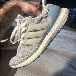 Adidas Textured Gray and Cream Running Shoes